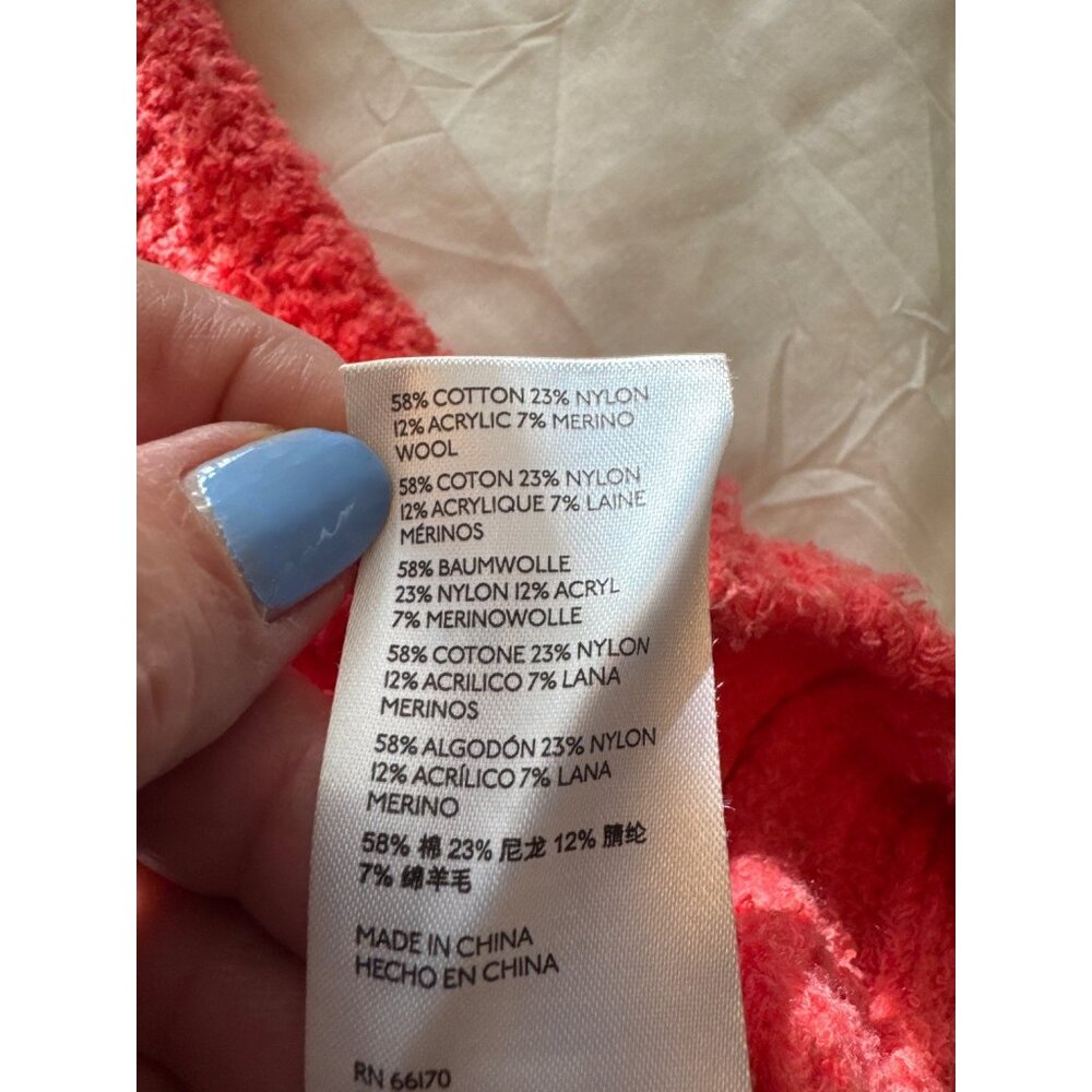 Anthropologie Pilcro Marla Coral Cropped V-Neck Knit Sweater Small Cottagecore - Picture 6 of 9